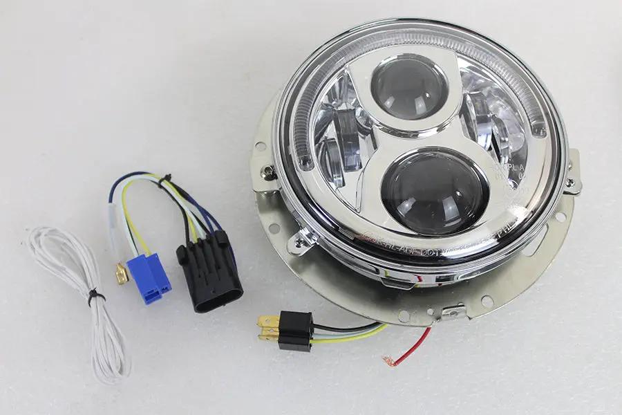 Wyatt Gatling 7 Inch LED Headlamp Assembly Chrome (Part Number DG-HED-5570CA) by Wyatt Gatling