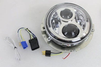 Wyatt Gatling 7 Inch LED Headlamp Assembly Chrome (Part Number DG-HED-5570CA) by Wyatt Gatling