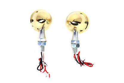 Wyatt Gatling LED Bullet Turn Signal Set Brass with Amber Lens - Part L22-6833BRR by Wyatt Gatling