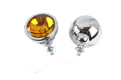 V-Twin 12 Volt Amber Spotlamp Set for Harley Davidson FL (1964-1973) by V-Twin
