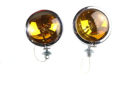 V-Twin 12 Volt Amber Spotlamp Set for Harley Davidson FL (1964-1973) by V-Twin