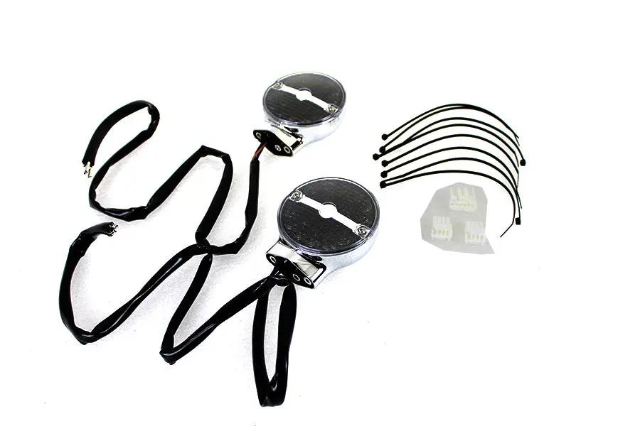 Wyatt Gatling Amber LED Flat Lens Turn Signal Set for Harley Davidson FLSTC by Wyatt Gatling