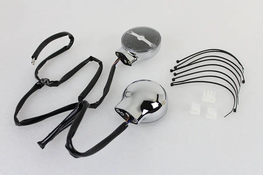 Wyatt Gatling Amber LED Flat Lens Turn Signal Set for Harley Davidson FLSTC by Wyatt Gatling