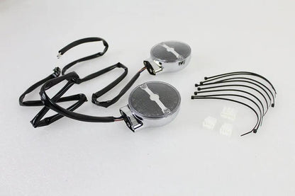 Wyatt Gatling Amber LED Flat Lens Turn Signal Set for Harley Davidson FLSTC by Wyatt Gatling