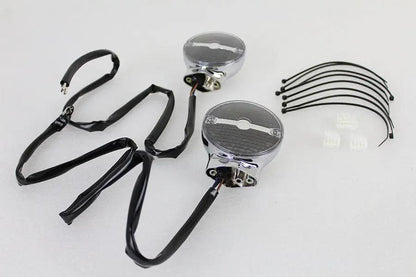 Wyatt Gatling Amber LED Flat Lens Turn Signal Set for Harley Davidson FLSTC by Wyatt Gatling