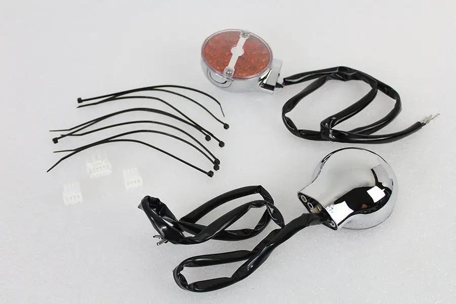 Wyatt Gatling Amber LED Flat Lens Turn Signal Set for Harley Davidson FLSTC (2001-2010) by Wyatt Gatling