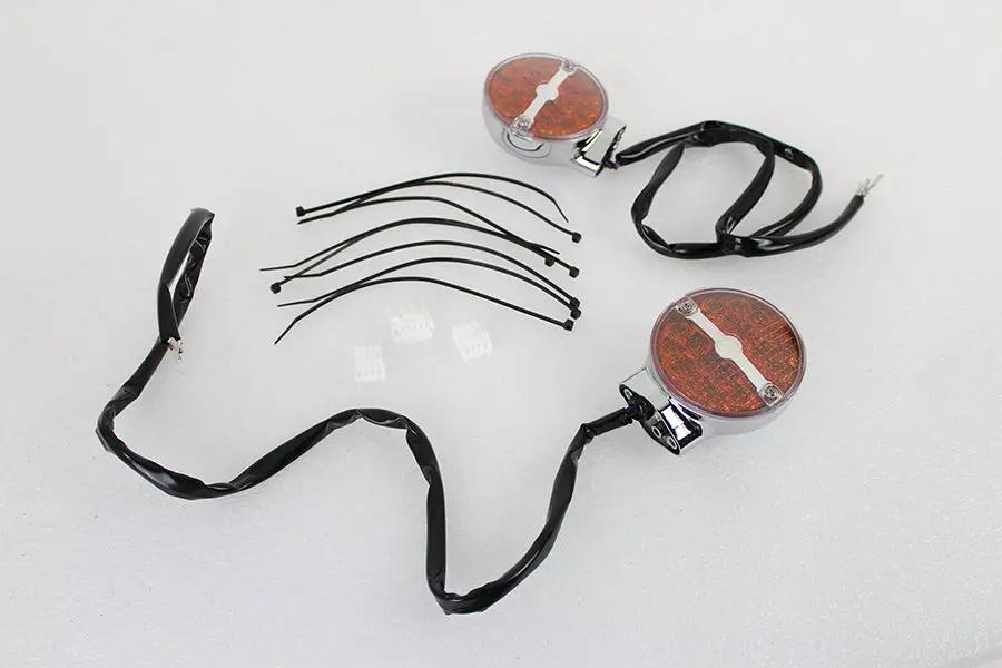 Wyatt Gatling Amber LED Flat Lens Turn Signal Set for Harley Davidson FLSTC (2001-2010) by Wyatt Gatling
