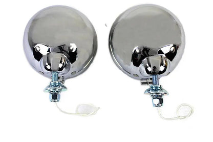 Wyatt Gatling 4-1/2 Inch Fluted Spotlamp Set with 12 Volt Bulb for Harley Davidson FL by Wyatt Gatling