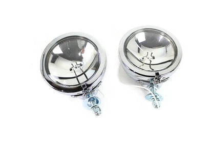 Wyatt Gatling 4-1/2 Inch Spotlamp Set with 12 Volt Bulb for Harley Davidson FL by Wyatt Gatling