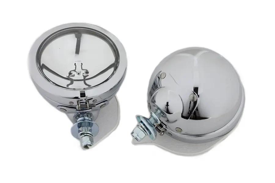 Wyatt Gatling 4-1/2 Inch Spotlamp Set with 12 Volt Bulb for Harley Davidson FL by Wyatt Gatling
