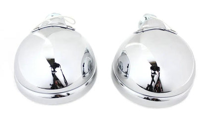 Wyatt Gatling 4-1/2 Inch Fluted Lens Spotlamp Set with 6 Volt Bulb for Harley Davidson FL by Wyatt Gatling