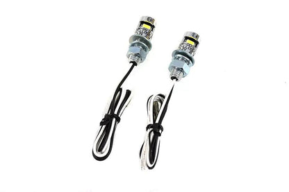 V-Twin Chrome Burdett License Plate Bolt Set with LED - Set of 2 by V-Twin