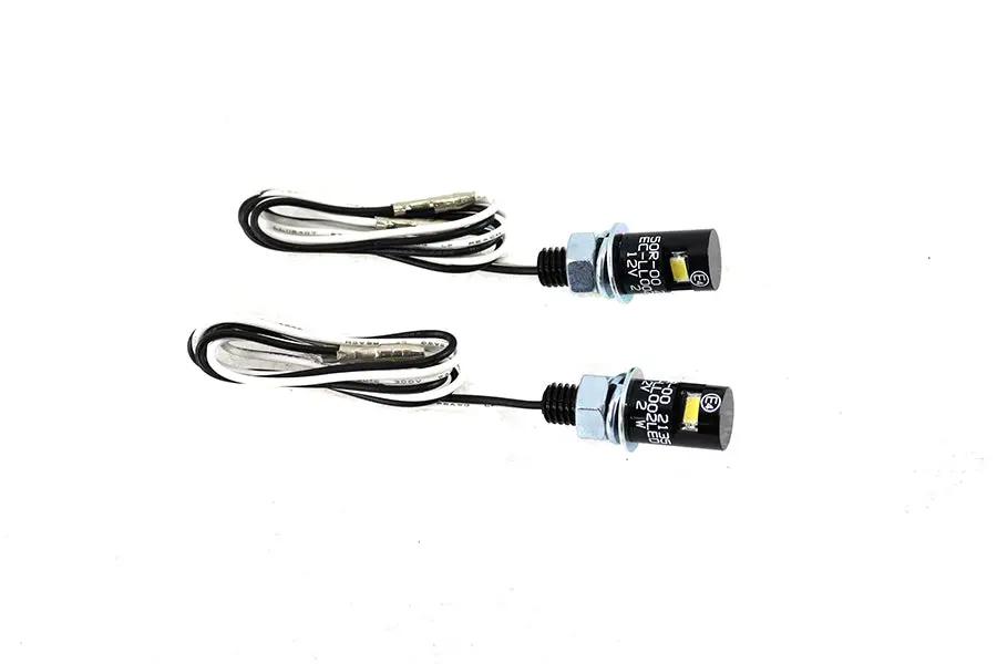 V-Twin Black Burdett License Plate Bolt Set with LED - Set of 2 by V-Twin