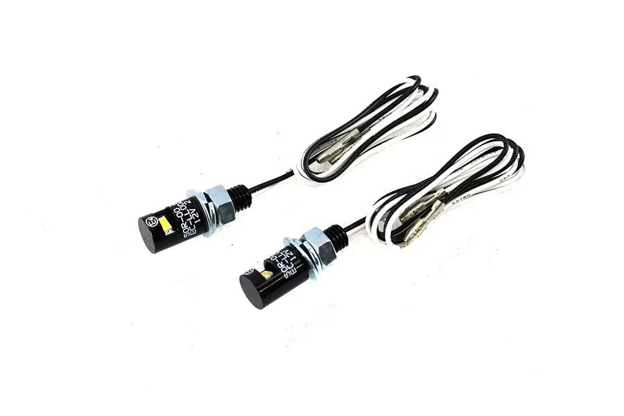 V-Twin Black Burdett License Plate Bolt Set with LED - Set of 2 by V-Twin