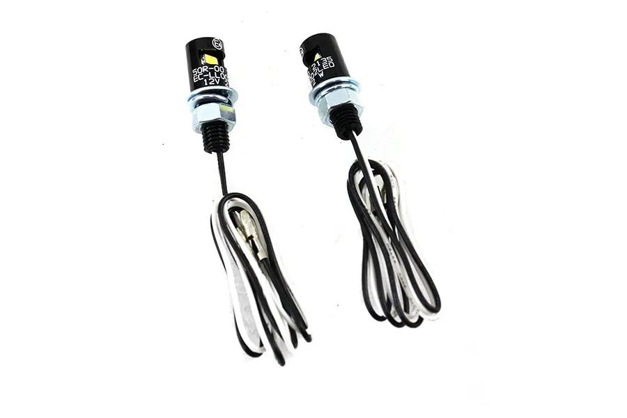 V-Twin Black Burdett License Plate Bolt Set with LED - Set of 2 by V-Twin