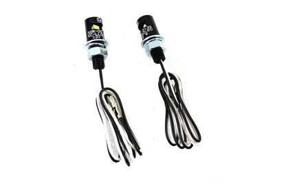 V-Twin Black Burdett License Plate Bolt Set with LED - Set of 2 by V-Twin