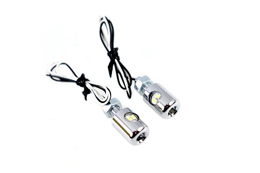 V-Twin Chrome Hagler License Plate Bolt Set with LED - Set of 2 by V-Twin