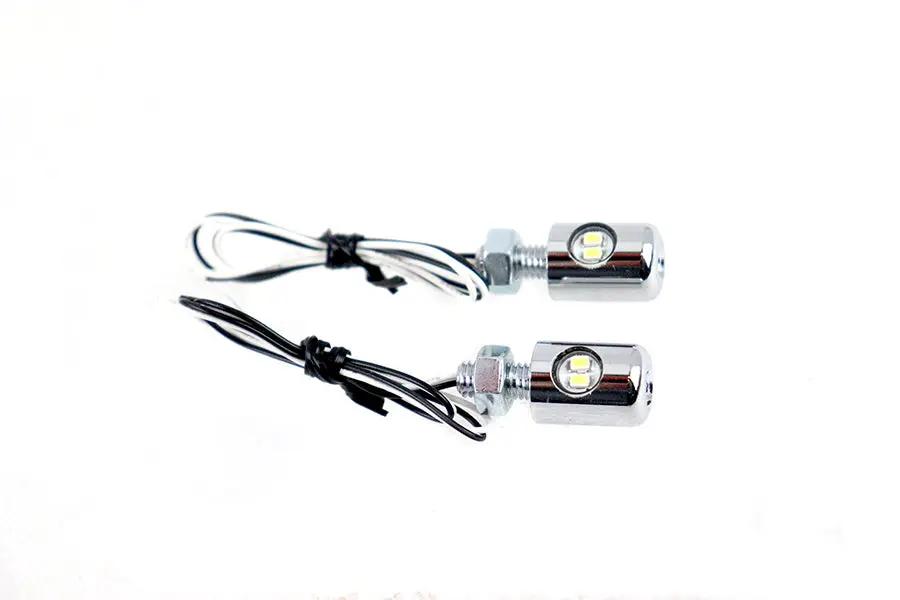 V-Twin Chrome Hagler License Plate Bolt Set with LED - Set of 2 by V-Twin