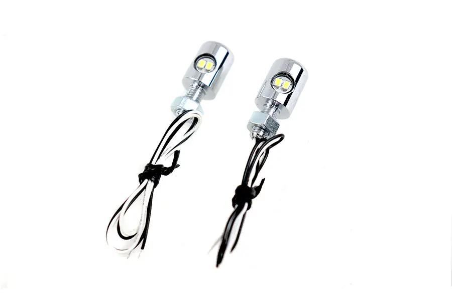 V-Twin Chrome Hagler License Plate Bolt Set with LED - Set of 2 by V-Twin