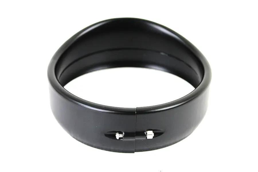 Wyatt Gatling 5-3/4 inch Visor Style Headlamp Trim Ring in Black for Harley Davidson XL by Wyatt Gatling