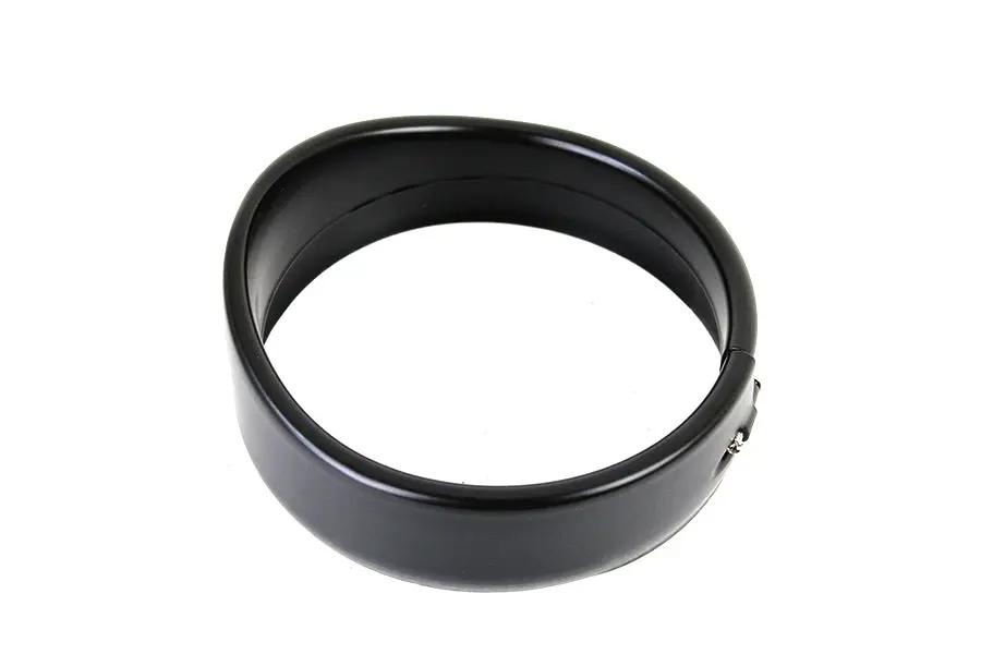 Wyatt Gatling 5-3/4 inch Visor Style Headlamp Trim Ring in Black for Harley Davidson XL by Wyatt Gatling