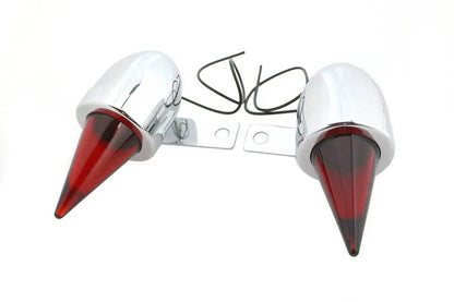 V-Twin Torpedo Bullet Lamp Set Chrome with Brackets - Right and Left Mounting by V-Twin