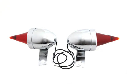 V-Twin Torpedo Bullet Lamp Set Chrome with Brackets - Right and Left Mounting by V-Twin