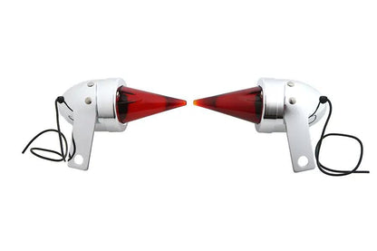 V-Twin Torpedo Bullet Lamp Set Chrome with Brackets - Right and Left Mounting by V-Twin