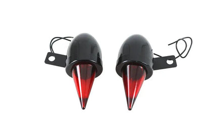 V-Twin Torpedo Bullet Lamp Set Black with Brackets - Right and Left Mounting by V-Twin