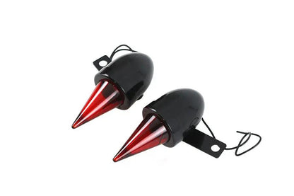 V-Twin Torpedo Bullet Lamp Set Black with Brackets - Right and Left Mounting by V-Twin