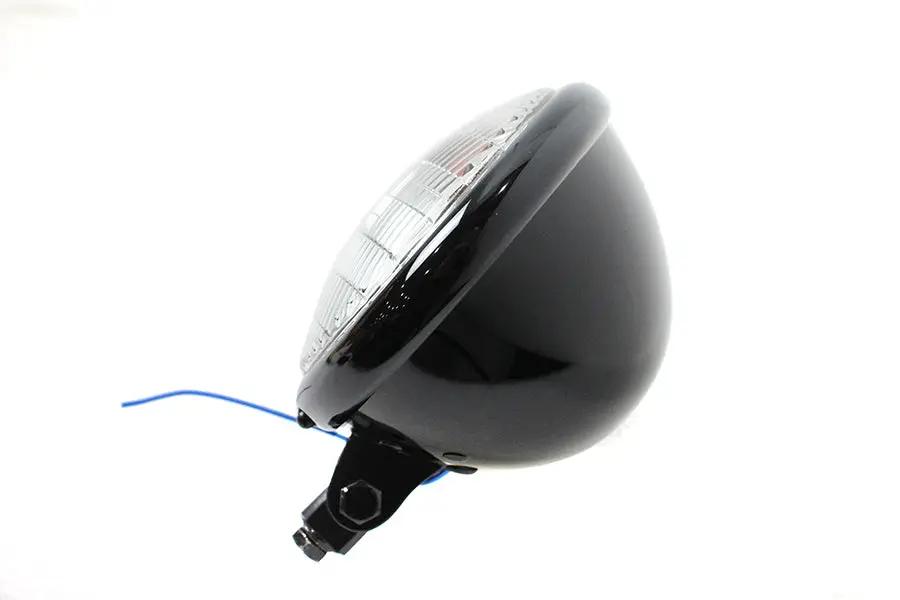 V-Twin 62017B 5-3/4 Inch Round Headlamp Assembly with Indicator Bulb and Mounting Eye Bolt by V-Twin
