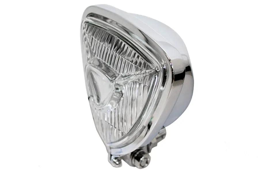 V-Twin 12 Volt Chopper Triangle Spotlamp Chrome - Classic Motorcycle Headlamp by V-Twin