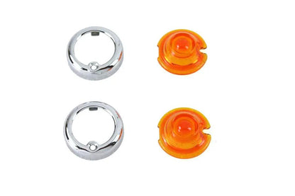 V-Twin Replica Guide Bullet Marker Lamp Set Amber for Harley Davidson FL (1941-1950) by V-Twin