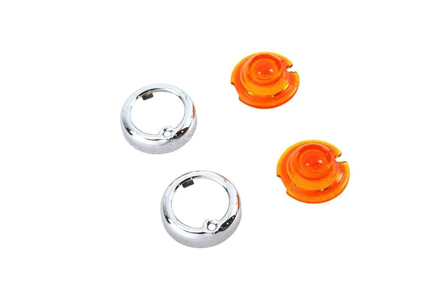 V-Twin Replica Guide Bullet Marker Lamp Set Amber for Harley Davidson FL (1941-1950) by V-Twin