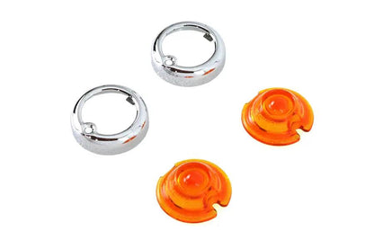 V-Twin Replica Guide Bullet Marker Lamp Set Amber for Harley Davidson FL (1941-1950) by V-Twin