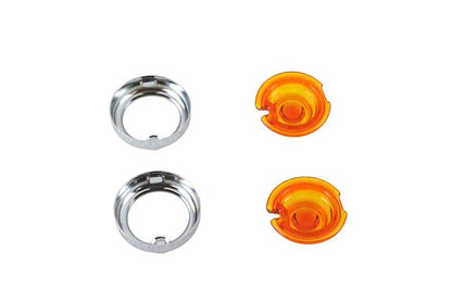 V-Twin Replica Guide Bullet Marker Lamp Set Amber for Harley Davidson FL (1941-1950) by V-Twin