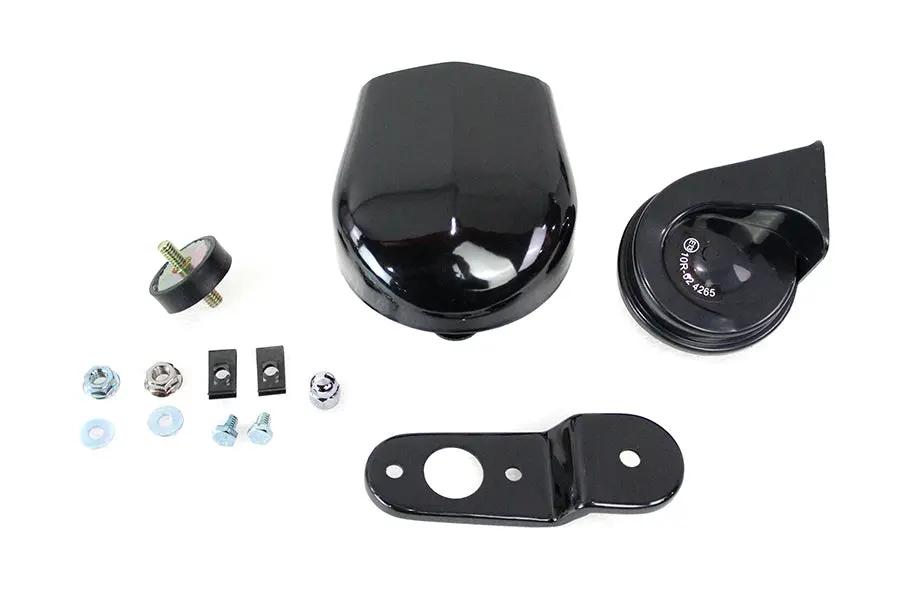 V-Twin Softail Horn Kit with Black Cover for Harley Davidson FLST Models by V-Twin