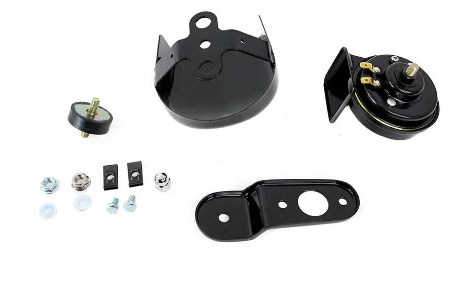 V-Twin Softail Horn Kit with Black Cover for Harley Davidson FLST Models by V-Twin