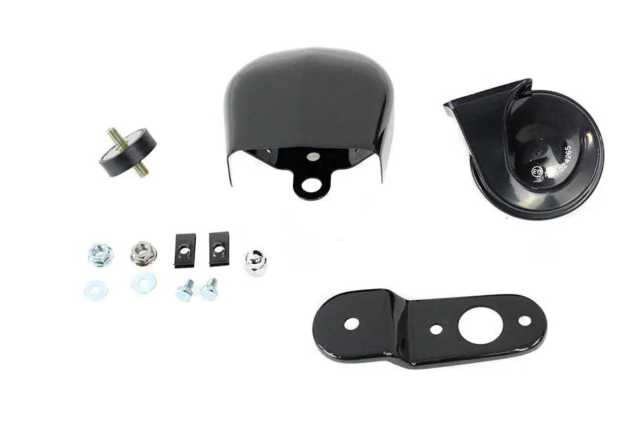 V-Twin Softail Horn Kit with Black Cover for Harley Davidson FLST Models by V-Twin