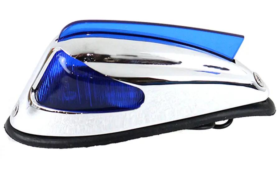 Wyatt Gatling Replica Front Fender Lamp with Blue Lens for Harley Davidson FL 1949-1958 by Wyatt Gatling