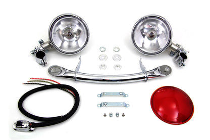V-Twin Chrome Spring Fork Spotlamp Kit 33-1733 for 1936-1945 Harley-Davidson G