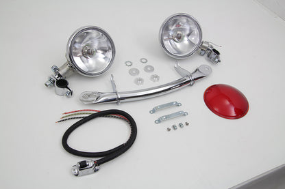 V-Twin Chrome Spring Fork Spotlamp Kit 33-1733 for 1936-1945 Harley-Davidson G