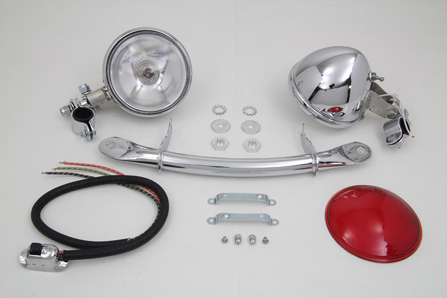 V-Twin Chrome Spring Fork Spotlamp Kit 33-1733 for 1936-1945 Harley-Davidson G