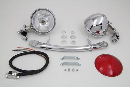 V-Twin Chrome Spring Fork Spotlamp Kit 33-1733 for 1936-1945 Harley-Davidson G