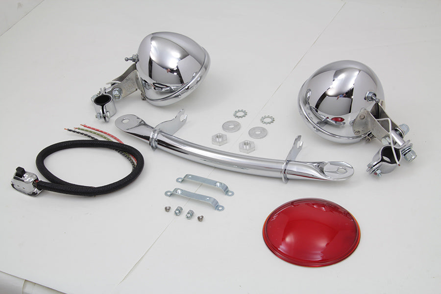 V-Twin Chrome Spring Fork Spotlamp Kit 33-1733 for 1936-1945 Harley-Davidson G