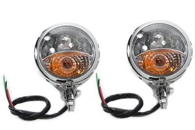 V-Twin Chrome Spotlamp Assembly Set for Harley Davidson FLST (1986-1995) by V-Twin