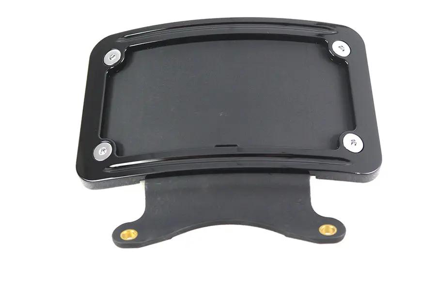 V-Twin 78661B Curved License Plate Frame in Black for Harley Davidson FLHX by V-Twin