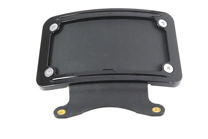 V-Twin 78661B Curved License Plate Frame in Black for Harley Davidson FLHX by V-Twin