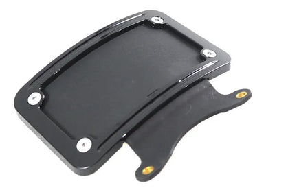 V-Twin 78661B Curved License Plate Frame in Black for Harley Davidson FLHX by V-Twin