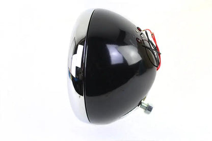V-Twin 7 Inch 6 Volt LED Headlamp with Black Finish for Harley Davidson FL Models by V-Twin
